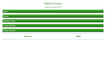 Tablet Screenshot of falklandsurgery.nhs.uk